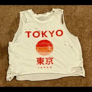 Distressed Tokyo muscle tank